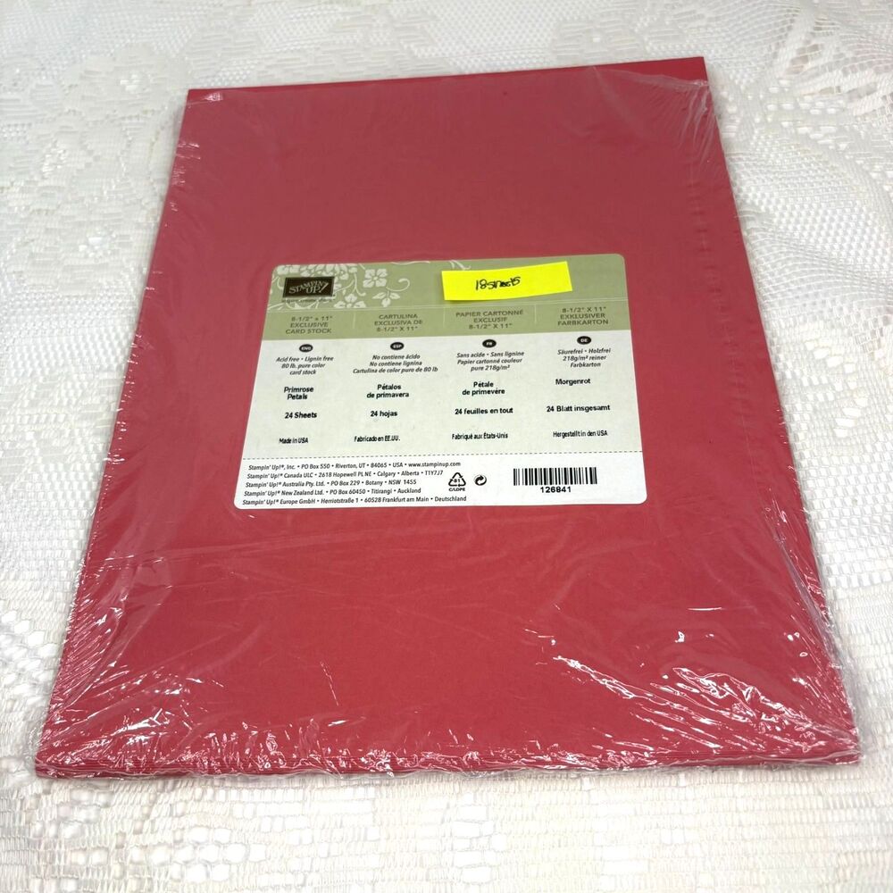 Stampin Up Primrose Petals Cardstock 8.5X11-Brown ,Retired, 18 Sheets, unsealed